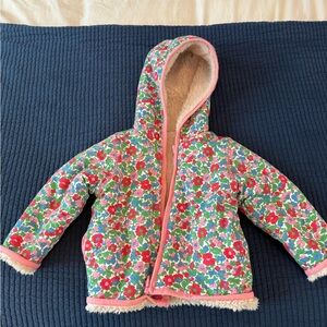 Mini Boden Floral Kids Jacket - Pink, Green, Red- Reversible